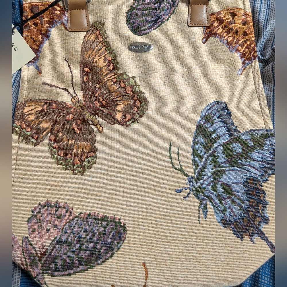 Vintage-Inspired Butterfly Tapestry Tote Bag – Travel Gear